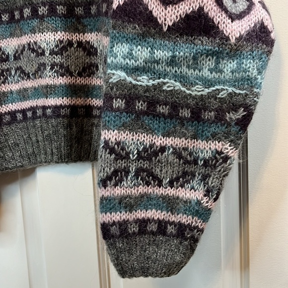 Vtg Christopher & Banks Hand Embroidered Mohair Wool Blend Sweater - Size Med - Picture 5 of 9